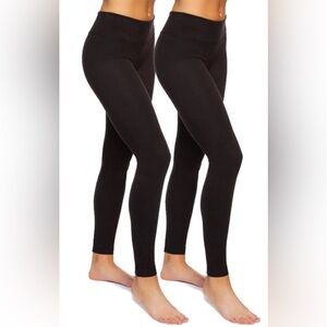 Felina Black Sueded Leggings 2-Pack Size S